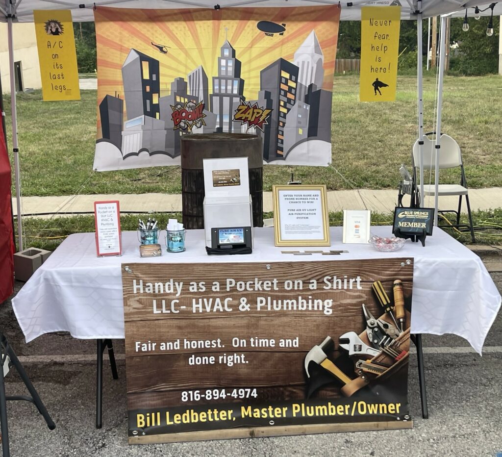 Plumbing Handy as a Pocket on a Shirt LLC Booth at Blue Springs Fall Fun Festival